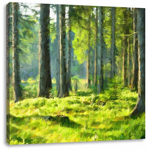 East Urban Home Leinwandbild Sonniger Tag Im Wald Wayfair De